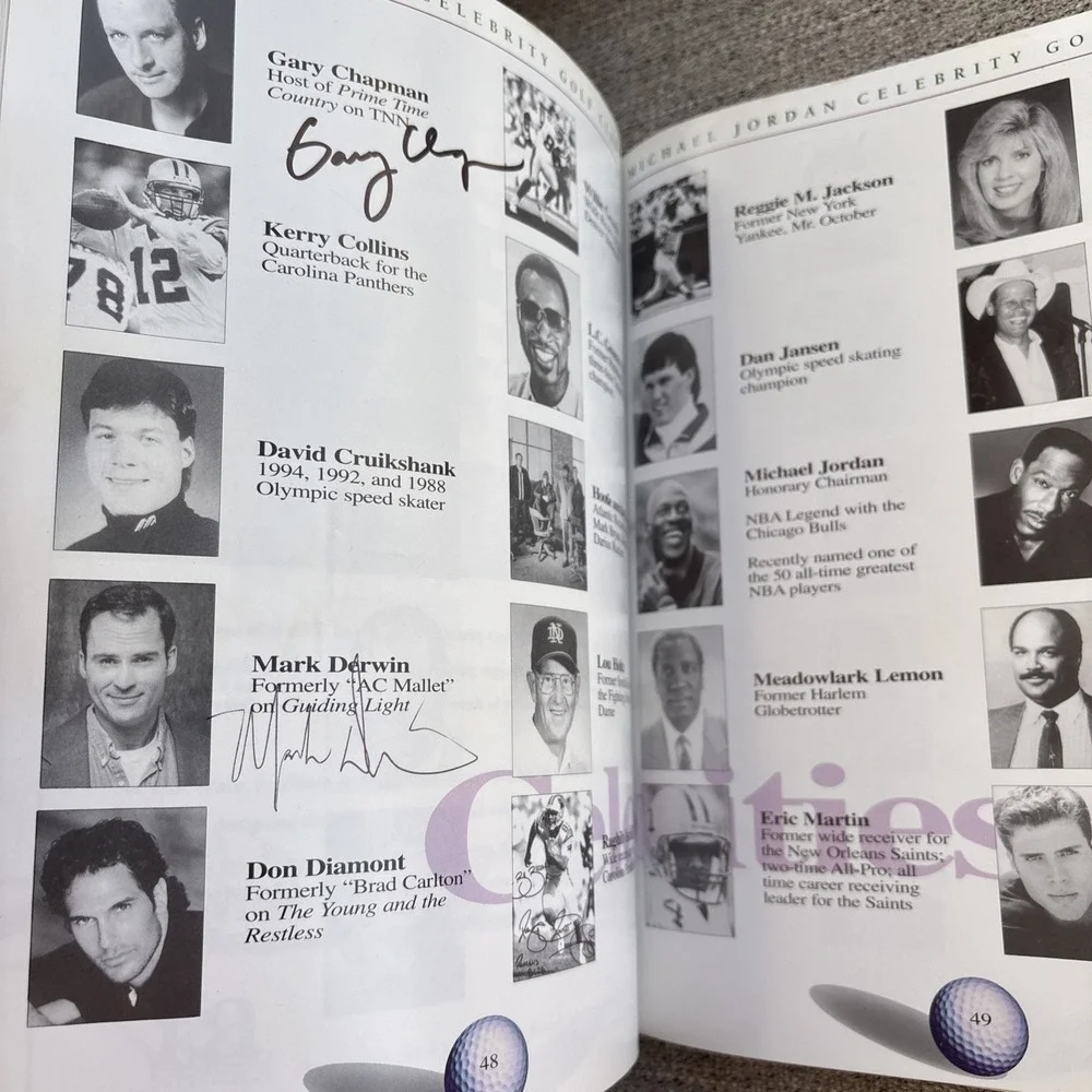 Michael Jordan 1997 Celebrity Golf Invitational‎ Program W/ Celebrity Autographs